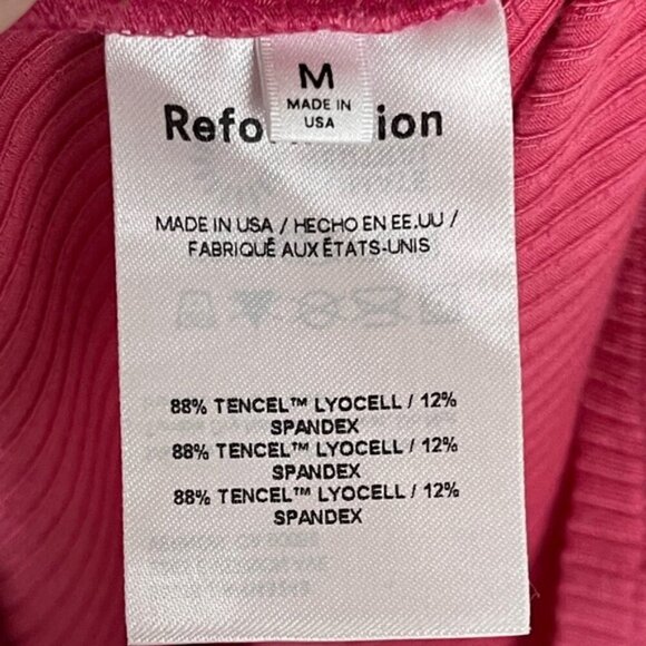 Reformation Sully Knit Ribbed Midi Dress in Snapdragon Pink size M Sexy Long - Picture 12 of 15